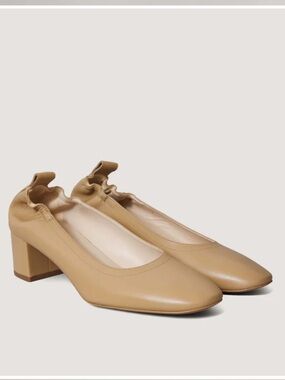 Everlane The Day Heel Light Taupe Sz 6 Block Heel Ballet Inspired NEW w/o Box